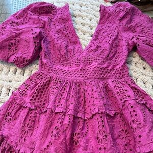 Cynthia Rowley Pink Lace Mini Dress